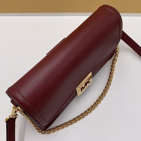 MICHAEL KORS SONIA MEDIUM EAST WEST SHOULDER CROSSBODY BAG MERLOT COLOR - Picture 9 of 16